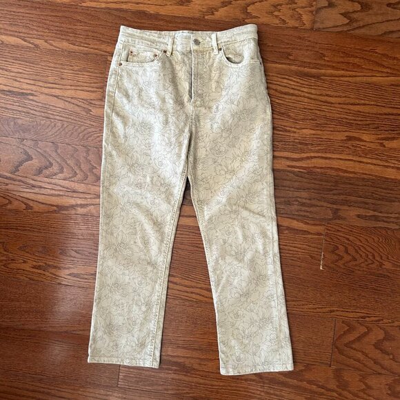 ZARA THE DREED FLARE JEANS High Waisted Flare Printed Floral Size 8 - Picture 11 of 11